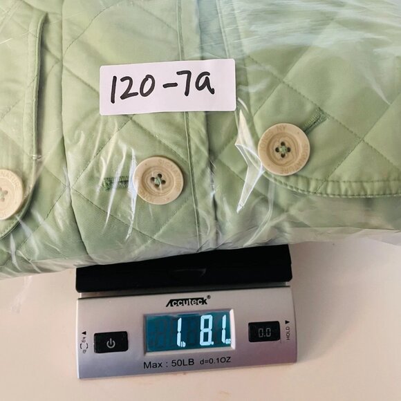 Jones New York Signature Womens Green Belted Waist Classic Quilted Jacket Sz XL - Picture 9 of 9